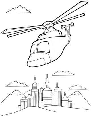 Helicopter 09 - Vehicle coloring pages - Coloring book - 10doigts.com