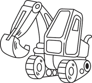 Digger 03 - Vehicle coloring pages - Coloring book - 10doigts.com