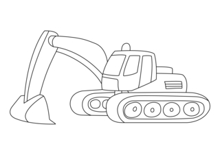 Excavator 05 - Vehicle coloring pages - Coloring book - 10doigts.com