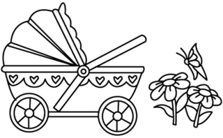 Stroller 01 - Vehicle coloring pages - Coloring book - 10doigts.com