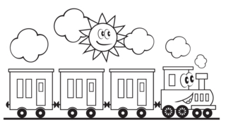 Train 14 - Vehicle coloring pages - Coloring book - 10doigts.com
