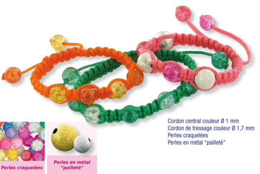 Shamballas... with cracked beads and glitter metal - 0 - Shamballa Bracelet - 10doigts.com - Shamballa Bracelet - 10doigts.fr