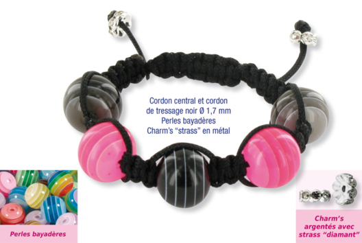 Shamballa Bracelets with Bayadère Beads and Metal Rhinestone Charms - 0 - Handicrafts for Creating Your Jewelry - 10doigts.com - Handicrafts for Creating Your Jewelry - 10doigts.fr