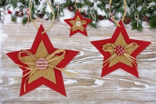 Cardboard Christmas Stars - 0 - Christmas Tree Ornement Crafts - 10doigts.com - Christmas Tree Ornement Crafts - 10doigts.fr
