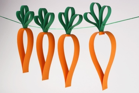 Guirnalda de zanahorias - Actividades manuales DIY Pascua - 10doigts.fr