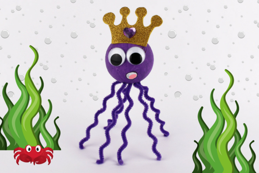 La reina de los pulpos - Actividades manuales animales: nuestras ideas creativas para los niños - 10doigts.fr