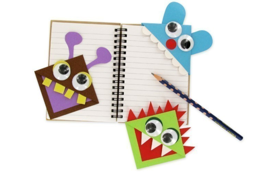 Marcapáginas monstruos divertidos en papel - Actividades manuales Halloween - 10doigts.fr