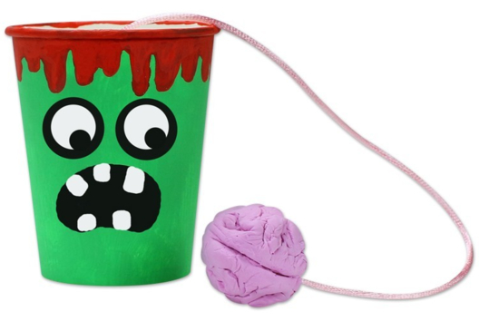Bilboquet Halloween con un vaso - Actividades manuales Halloween - 10doigts.fr