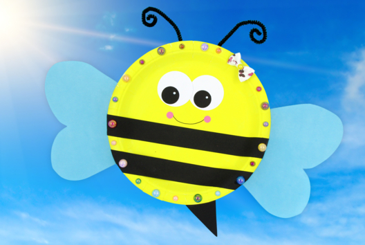 Bee with a Paper Plate - 2 - Spring Crafts - 10doigts.com - Spring Crafts - 10doigts.fr