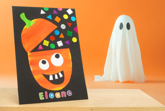 actividad de recorte y collage calabaza otoño halloween niños - Actividades manuales Halloween - 10doigts.fr - 2