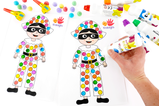 Actividad Niños Carnaval Arlequín Sello - Actividades manuales Carnaval, Martes de Carnaval - 10doigts.fr