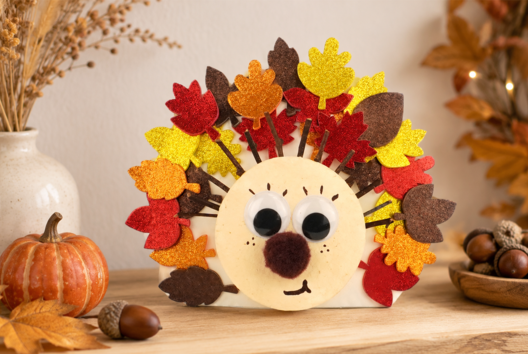 Actividad Niño Erizo Hoja Otoño y Ramitas - Manualidades otoñales - 10doigts.fr - 2