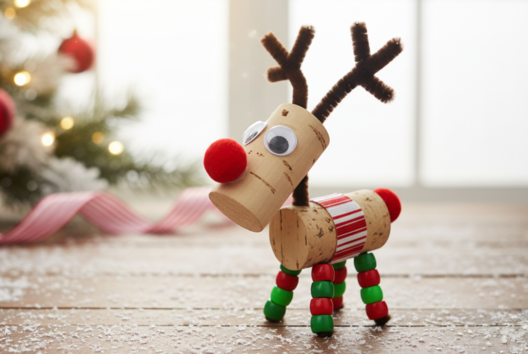 Rudolphs made from corks - 1 - Animal Crafts: Our Creative Ideas for Children - 10doigts.com - Animal Crafts: Our Creative Ideas for Children - 10doigts.fr