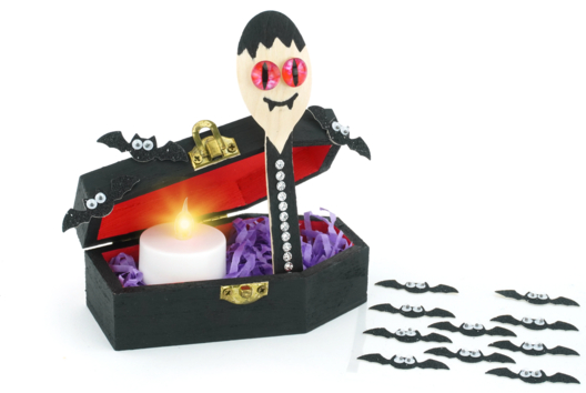 Actividad Niño Vampiro Cuchara de madera - Actividades manuales Halloween - 10doigts.fr - 2