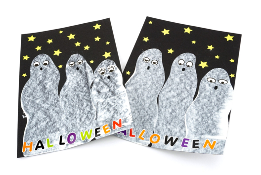 actividad niños fantasma espátula - Actividades manuales Halloween - 10doigts.fr - 2