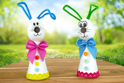 Easter Bunny in Styrofoam - 2 - DIY Easter Crafts - 10doigts.com - DIY Easter Crafts - 10doigts.fr - 2