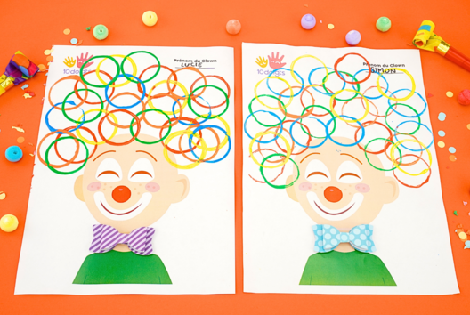 easy activity clown painting for little ones - Carnival, Mardi Gras Crafts - 10doigts.fr - 2