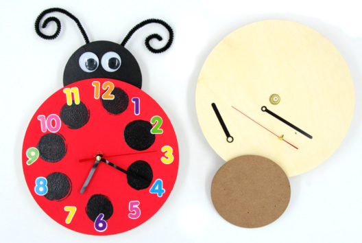 Ladybug Clock - 2 - Kids Crafts Activities - 10doigts.com - Handicrafts Activities - 10doigts.fr - 2