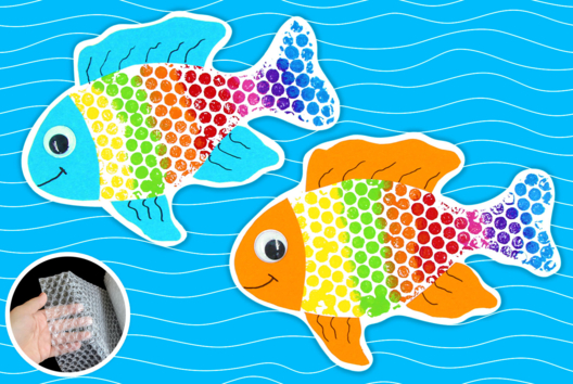 Actividad Manual Papel Burbuja Pez - Actividades manuales de pintura: creaciones para todas las edades y todos los deseos - 10doigts.fr