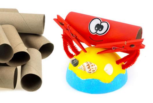 Basil the Crab on His Island - 1 - Summer Crafts - 10doigts.com - Summer Crafts - 10doigts.fr