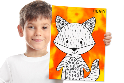 Fox with Drawing Ink - 1 - Drawing Crafts: Tutorials Suitable from a Young Age - 10doigts.com - Drawing Crafts: Tutorials Suitable from a Young Age - 10doigts.fr