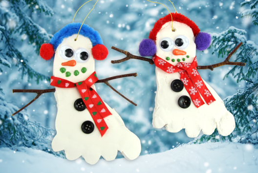 Footprint Snowman - 1 - Christmas Crafts - 10doigts.com - Christmas Crafts - 10doigts.fr