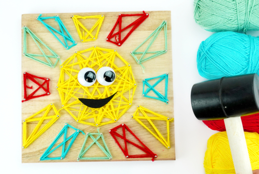 Sun String Art - 2 - Summer Crafts - 10doigts.com - Summer Crafts - 10doigts.fr - 2