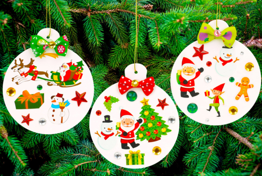 Actividades infantil Navidad Gomets Bola - Actividades manuales decoraciones del árbol de Navidad - 10doigts.fr