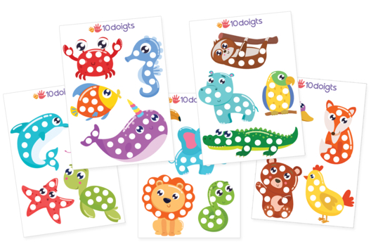 Stamp Animals - Color Matching Game - 2 - Arts and Crafts for Under 3 Years - 10doigts.com - Arts and Crafts for Under 3 Years - 10doigts.fr - 2