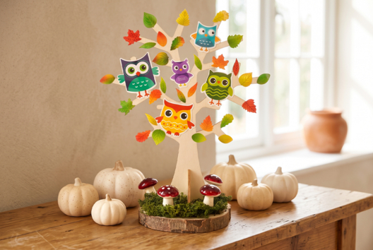 árbol de otoño con búhos DIY - Manualidades otoñales - 10doigts.fr - 2
