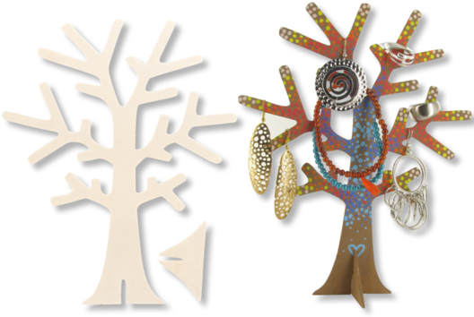 Wooden Jewelry Tree - 0 - Mother's Day Crafts - 10doigts.com - Mother's Day Crafts - 10doigts.fr