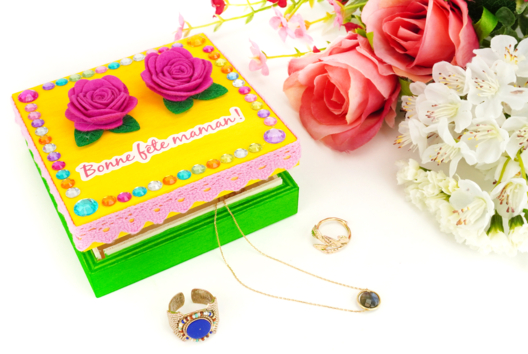 caja de joyas regalo Día de la Madre niños - Manualidades día de la madre - 10doigts.fr