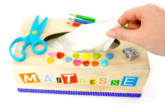 Boite mouchoir Merci Maitresse - Craft Activities for Teachers, ATSEM, AESH, Nannies... - 10doigts.fr - 2