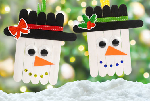 Snowman with Craft Sticks - 2 - Christmas Craft Activities - 10doigts.com - Christmas Craft Activities - 10doigts.fr