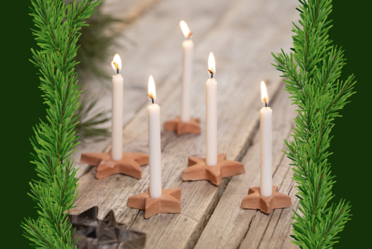 Clay Star Candle Holders - 1 - Craft Activities for Holiday Tables - 10doigts.com - Craft Activities for Holiday Tables - 10doigts.fr