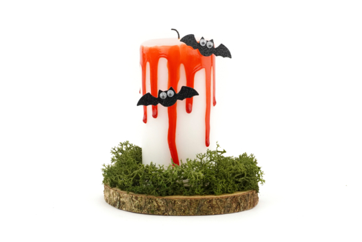 vela de halloween con sangre falsa - Actividades manuales Halloween - 10doigts.fr - 2