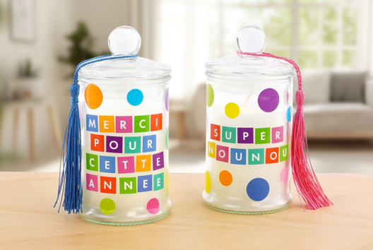 vela personalizada regalo maestra escuela - Manualidades y regalos para maestras, maestros,  niñeras... - 10doigts.fr