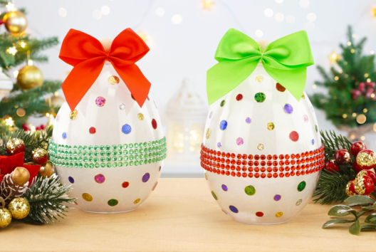 bola de navidad DIY niños strass - Actividades manuales decoraciones del árbol de Navidad - 10doigts.fr