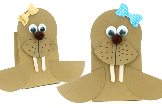 Walrus with a Kraft Paper Bag - 1 - Kids Crafts Winter - 10doigts.com - Kids Crafts Winter - 10doigts.fr - 2