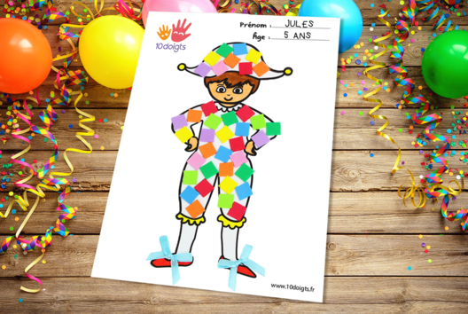 Harlequin to Decorate - 1 - Carnival, Mardi Gras Crafts - 10doigts.com - Carnival, Mardi Gras Crafts - 10doigts.fr