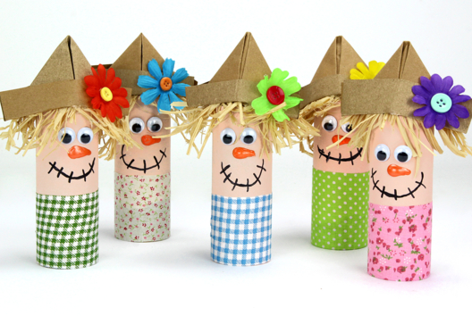 Scarecrows with Cardboard Rolls - 1 - Autumn Crafts - 10doigts.com - Autumn Crafts - 10doigts.fr