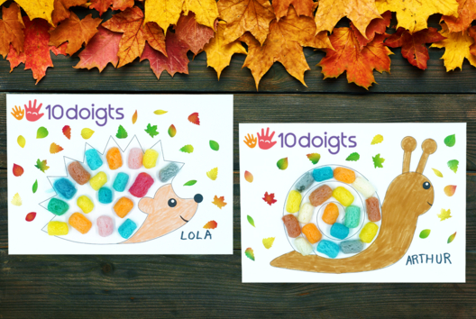 Manualidad Otoño Erizo y Caracol - Actividades manuales Otoño - 10doigts.fr - 2