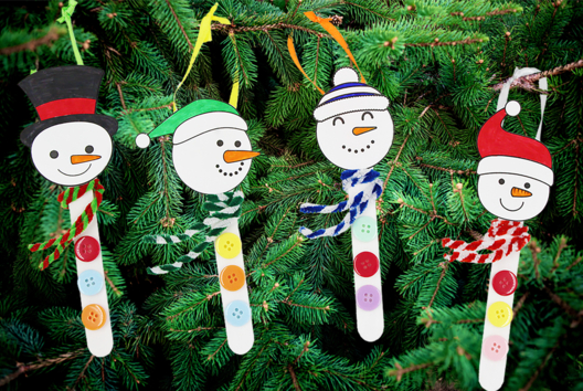 Snowman with Ice Sticks - 1 - Kids Crafts Activities - 10doigts.com - Handicrafts Activities - 10doigts.fr