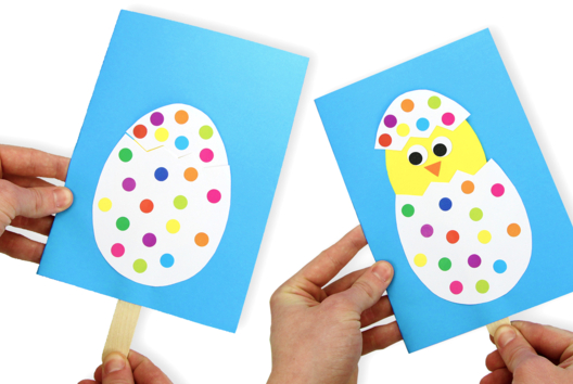Manualidad tarjeta pollito pop-up - Actividades manuales DIY Pascua - 10doigts.fr