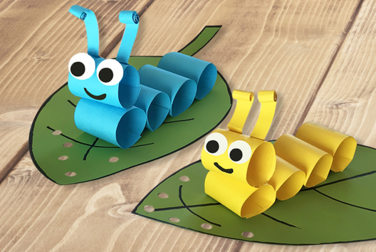 Paper Caterpillars - 2 - Craft Activities for All Ages: Gluing and Folding - 10doigts.com - Craft Activities for All Ages: Gluing and Folding - 10doigts.fr