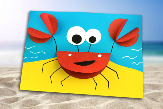 3D Paper Crab - 1 - Craft Activities for All Ages: Gluing and Folding - 10doigts.com - Craft Activities for All Ages: Gluing and Folding - 10doigts.fr