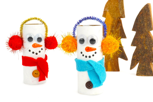 Snowman with a Cardboard Tube - 1 - Christmas Character Crafts - 10doigts.com - Christmas Character Crafts - 10doigts.fr