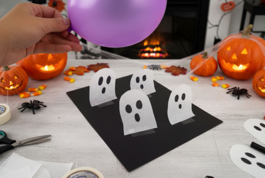 Manualidad Fantasma Globo Halloween - Actividades manuales Halloween - 10doigts.fr