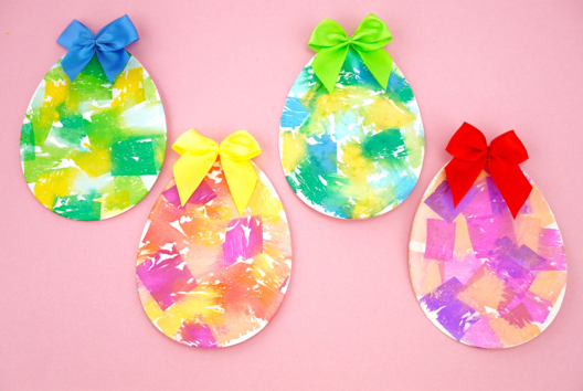Crepe Paper Painting - Easter Eggs - 1 - DIY Easter Crafts - 10doigts.com - DIY Easter Crafts - 10doigts.fr