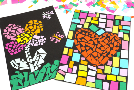 manualidades papel mosaico - Actividades manuales de collage y plegado para todas las edades - 10doigts.fr - 2